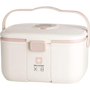 Medicijnkastje Opbergbox EHBO-Organizer met Handvat en Verwijderbaar Compartiment - Grote Capaciteit van 85 l 28 x 18 x 17 cm