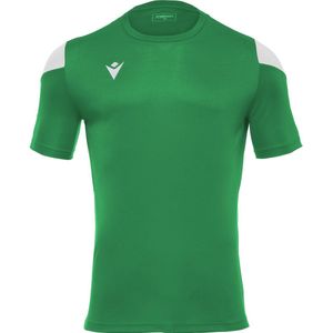 Macron Polis Shirt Korte Mouw Kinderen - Groen / Wit | Maat: 7-8 Y
