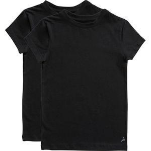 ten Cate Basics t-shirt zwart 2 pack voor Jongens | Maat 98/104
