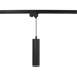 1-fase Hanglamp met GU10 fitting | Witte ring | Zwart | 1 Meter