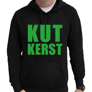 Foute Kerst hoodie / hooded sweater - KUT Kerst - zwart voor heren - kerstkleding / kerst outfit M