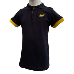 KAET - Polo - T-shirt- jongens -  (152/158) -Donkerblauw-Geel
