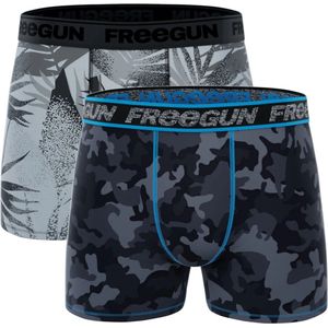 Freegun heren boxershorts katoen | 2-pack | MAAT S | Duo Palm/army