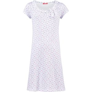 Exclusief Luxueus Kinder nachtkleding ; een Luxe mooi zacht roze Roosjes print Girly Nachthemd met een verfijnde hals verwerking én een perfect zittend wit ondergoed setje maat 116