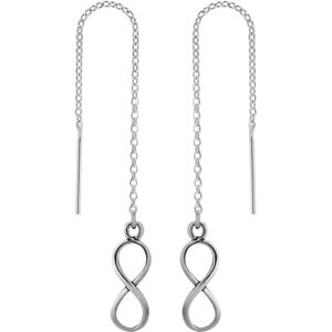 Zilveren oorbellen | Chain oorbellen | Zilveren chain oorbellen met infinityteken of lemniscaat