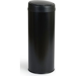 Umuzi Cleaning - Zwart Prullenbak - 50 Liter - Met Sensor - RVS & ABS - Recyclen - 30 x 30 x 77 cm
