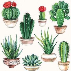 Ambiente Servetten - 33x33 cm - 20 stuks - Cactussen