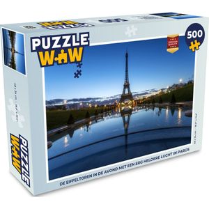 Puzzel De Eiffeltoren in de avond met een erg heldere lucht in Parijs - Legpuzzel - Puzzel 500 stukjes
