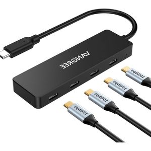 10 Gbps USB C splitter-4 poorten Hub Multiport Adapter Dongle voor MacBook Pro/Air iMac Surface Pro Chromebook Dell HP iPad Samsung - Niet geschikt voor .