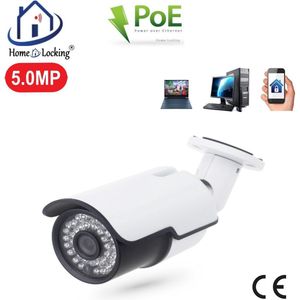 Home-Locking POE IP-camera bullet met bewegingsdetectie 5.0MP. C-1244