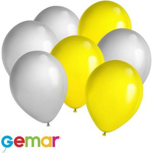 30 ballonnen Zilver en Geel (Ook geschikt voor Helium)