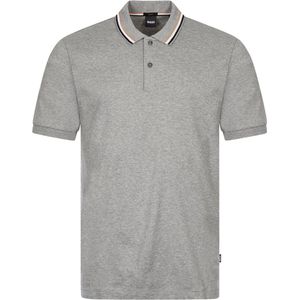 BOSS Penrose slim fit polo - jersey - zilvergrijs - Maat: S