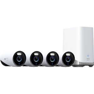 eufy beveiliging eufycam E330 4-cam kit - bedraad beveiligingscamera buiten - beveiligingscamerasysteem - wifi NVR - 24/7 opname - 4K-camera met verbeterde wifi - gezichtsherkenning ai