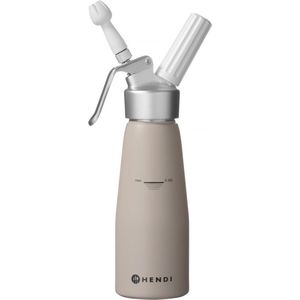 Hendi Slagroomapparaat - 0,5L - Aluminium - Inclusief 3 mondstukken - Taupe
