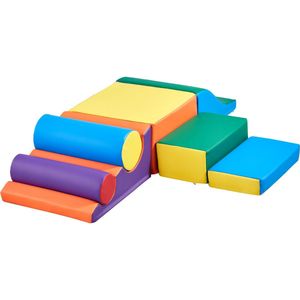 Foam Klimspeelset， 7-Delige voor Peuters van 6 Maanden tot 3 Jaar, Klimblokken Gemaakt van Pu Leer, Indoor Klim- en Kruipspeelset, Makkelijk Schoon te Maken