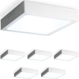 Set van 6 Carolina opbouwspots vierkant - 12 Watt 1160 Lumen - Wit - 6500K daglicht wit - LED downlight - IP20 stofdicht - 160mm