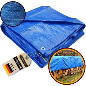 Waterdicht afdekzeil 3 x 4 m - 60 g - blauw - met oogjes - tuinzeil - tentzeil - weerbestendig