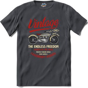 The Endless Freedom | Motor - Hobby - Vintage - T-Shirt - Unisex - Mouse Grey - Maat M