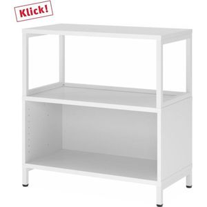 FlexWall | 2 OH | kast + lijst | met sokkelframe - Wit