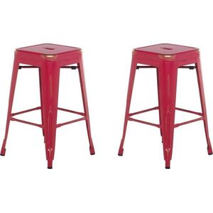 Set van 2 barkrukken CABRILLO Metaal Rood