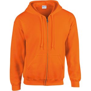 Gildan Heavy Blend™ Adult Full Zip Hooded Sweatshirt GI18600 - Safety Orange - M