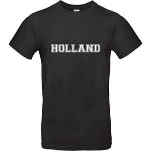 Holland - EK Voetbal - WK Voetbal - T-shirt Holland Oranje - Maat S - Zwart