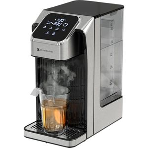 KitchenBrothers Heetwaterdispenser - 2.7L - Instant Waterkoker - 8 standen van 100 t/m 400 ml - Melkfunctie - 40-100°C - Heetwatertap – RVS
