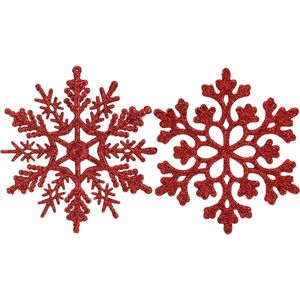 Sneeuwvlokken kerstversiering met kunststof pailletten, voor het versieren van de kerstboom, 10 cm, 36 stuks