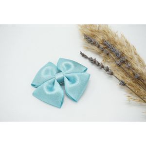 Haarstrik Satijn glitter - Oceaan Blauw 322 - Haarclip - Bows and Flowers
