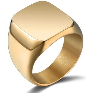 Zegelring Heren Goud kleurig - 17-23mm - Ring Ringen - Cadeau voor Man - Mannen Cadeautjes