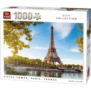 King Puzzel 1000 Stukjes (68 x 49 cm) - Eiffeltoren Parijs - Legpuzzel Steden