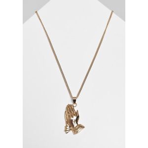 Urban Classics - Pray Hands Necklace gold one size Ketting - Goudkleurig
