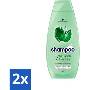 Schwarzkopf - Shampoo - 7 Kruiden - Normaal tot Vet haar - 400 ml - Voordeelverpakking - 2 stuks