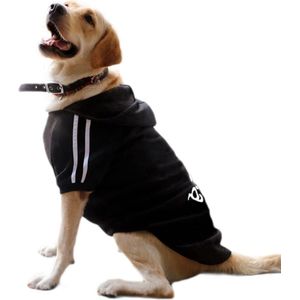 Hond warme hoodies mantel kleding trui huisdier puppy t-shirt zwart 5XL