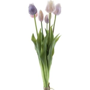 Kunstbloem Tulp - Paars / Lavendel Real touch tulpen - 47 cm - Boeket - Kunstbloemen - Kunst bloem - Sally tulp - Purple / Lavender - Interieur - Sfeer - Voorjaar - Pasen - Paasdecoratie - Bloemen - Moederdag - Oma - Decoratief - Deco - Decoratie