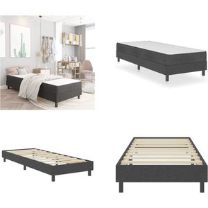 vidaXL Boxspring stof donkergrijs 90x200 cm - Boxspring - Boxsprings - Boxspringbed - Boxspringbedden