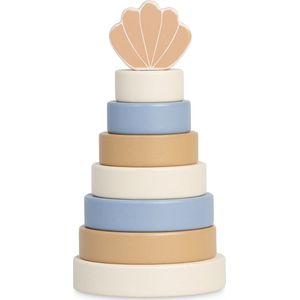 Jollein Houten Stapeltoren - Shell - Blue