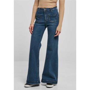 Urban Classics - Vintage Denim Flared jeans - Taille, 28 inch - Donkerblauw