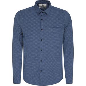 GABBIANO Slim Fit Overhemd met All Over Print Indigo