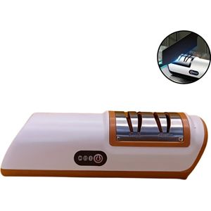 Nivard Elektrische Messenslijper - Messenslijper Elektrisch - Messenslijpmachine - Doortrekslijper - Slijpsteen - Knife Sharpener - Sharpening Stone - Electric Knife Sharpener - Oranje