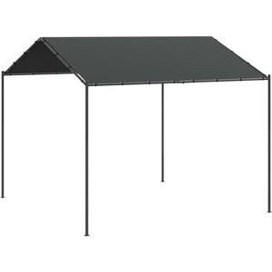 vidaXL Tuinpaviljoen 3x3 m staal en stof antracietkleurig - Tuinpaviljoen - Tuinpaviljoens - Feesttent - Paviljoen
