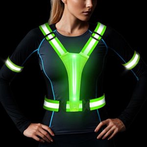 LED Reflecterend Hardloopvest met Oplaadbare Verlichting voor Optimale Zichtbaarheid