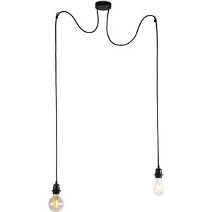 QAZQA cava luxe - Moderne Hanglamp - 2 lichts - H 1500 mm - Zwart - Woonkamer | Slaapkamer | Keuken
