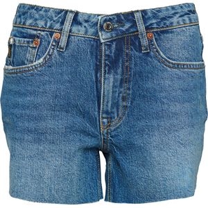 Superdry Vintage Mid Rise Slim Short Dames Broek - Blauw - Maat 28