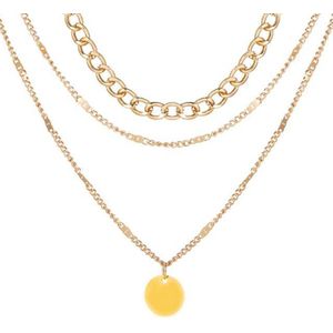 Ketting Set - 3 Layer - Goud - Munt - Dames - Lieve Jewels