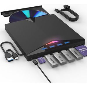 Externe Blu-ray Drive USB 3.0 Type-C - Draagbare 3D BD/DVD Speler voor Laptop en PC