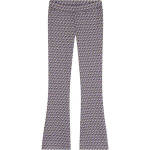 Indian Blue Jeans Flared Broek met All Over Print Paars/Zwart