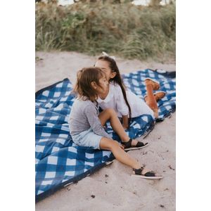 Little Unicorn Picknickdeken - Wasbaar & Waterdicht - Navy Plaid - 1,5 x 3 m - Speelmat, speelkleed baby