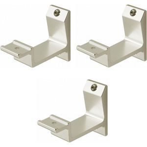 Hermeta leuninghouder 3540-02 - Nieuw Zilver - Aluminium - Opschroef - Hol zadel - 3 stuks