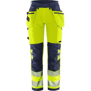 Fristads High Vis Green werkbroek dames stretch klasse 2 2664 GSTP - Hi-Vis geel/marineblauw - 48